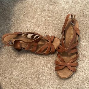Faux Leather Heeled Sandals
